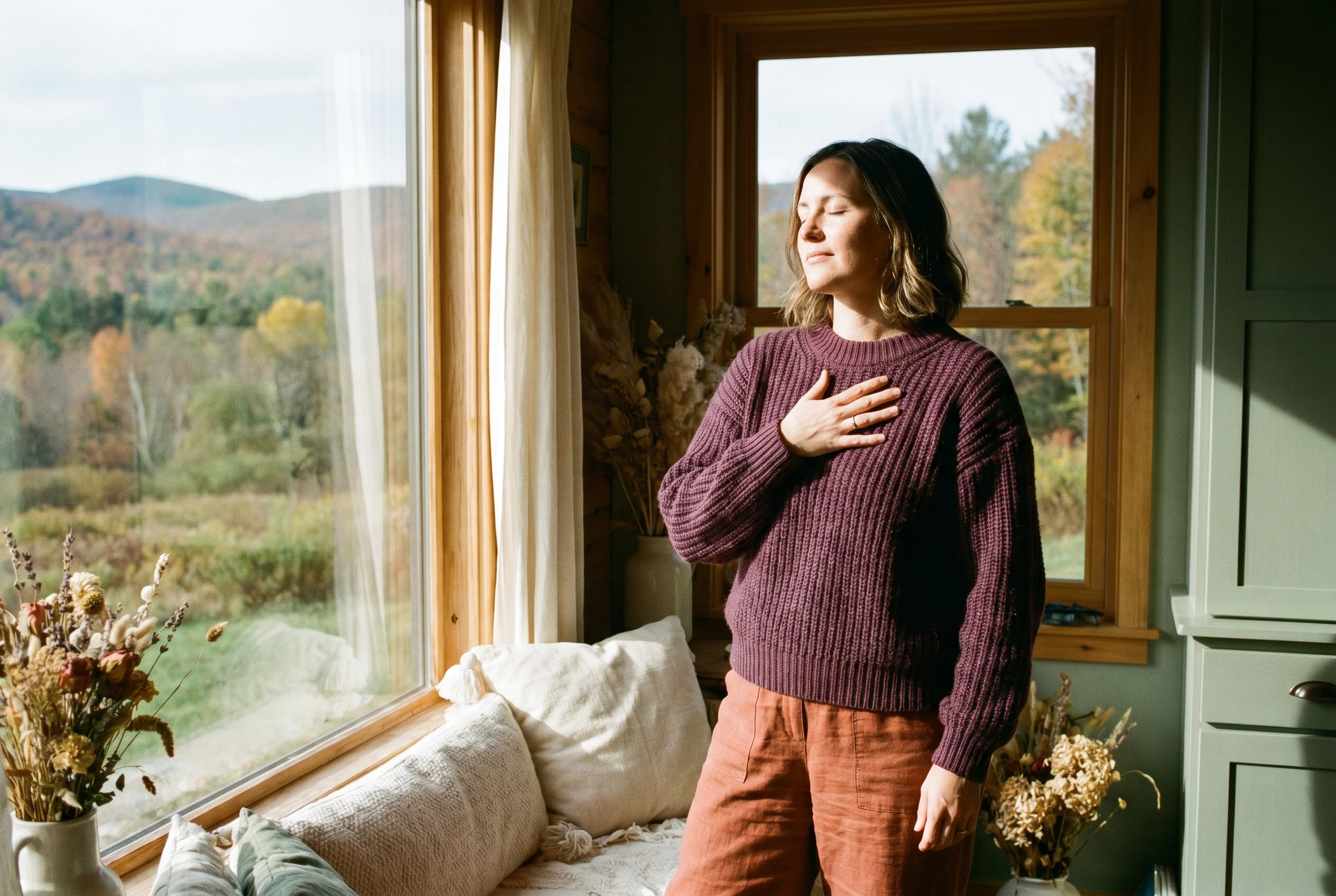 Femme hypersensible sereine, apaisée et libre