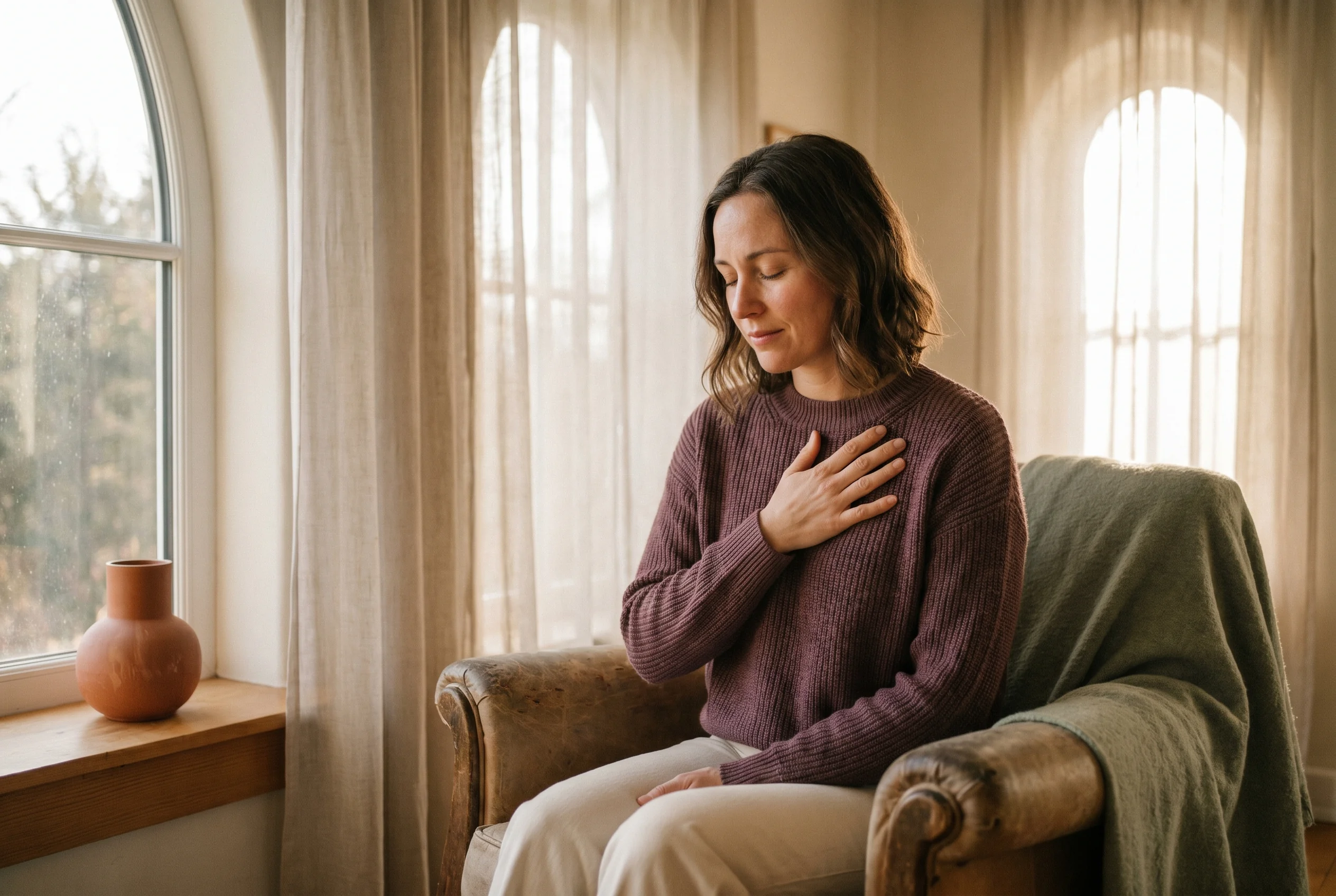 Femme hypersensible vivant une émotion amoureuse intense