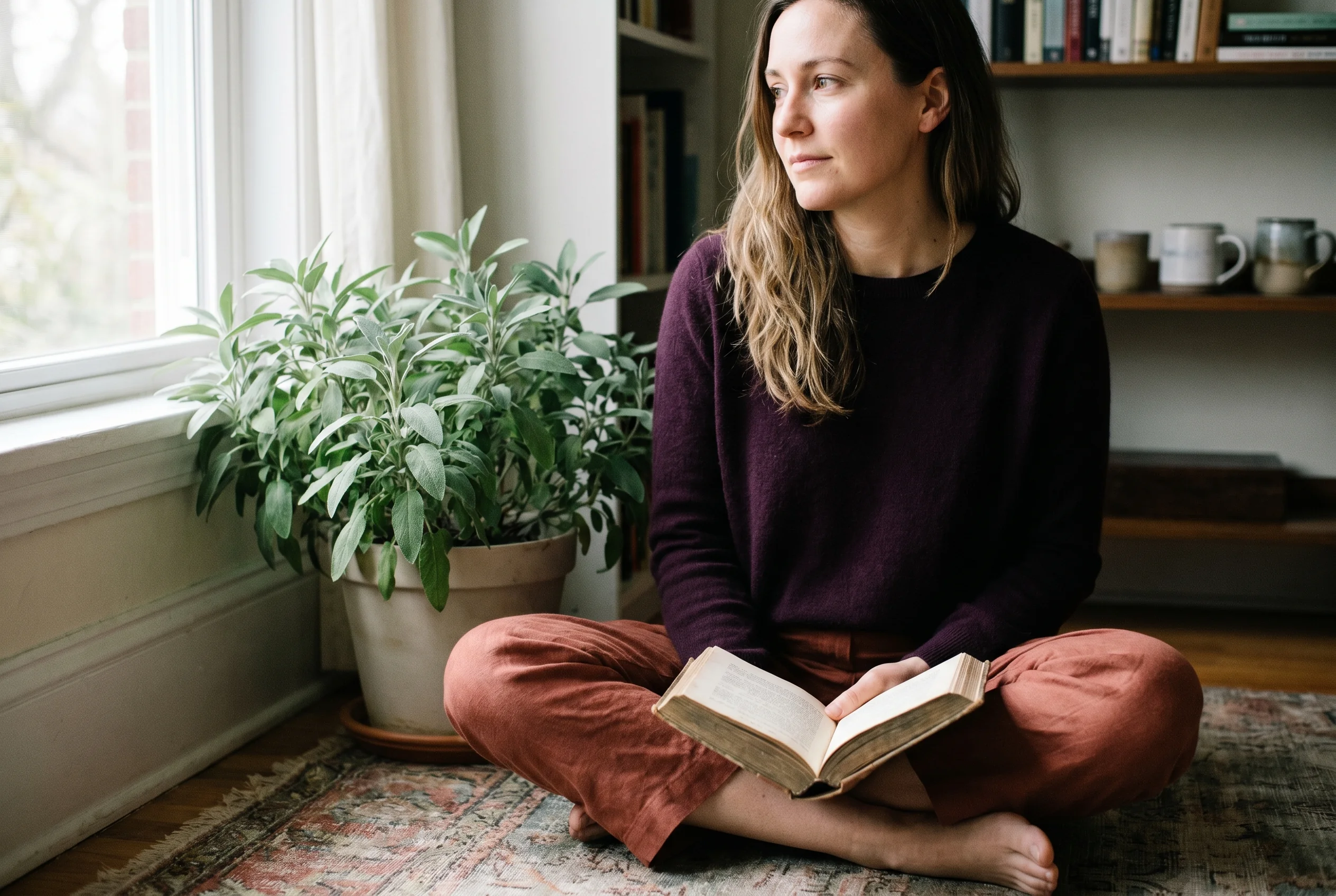 Femme hypersensible qui se reconnecte à elle-même et retrouve son équilibre