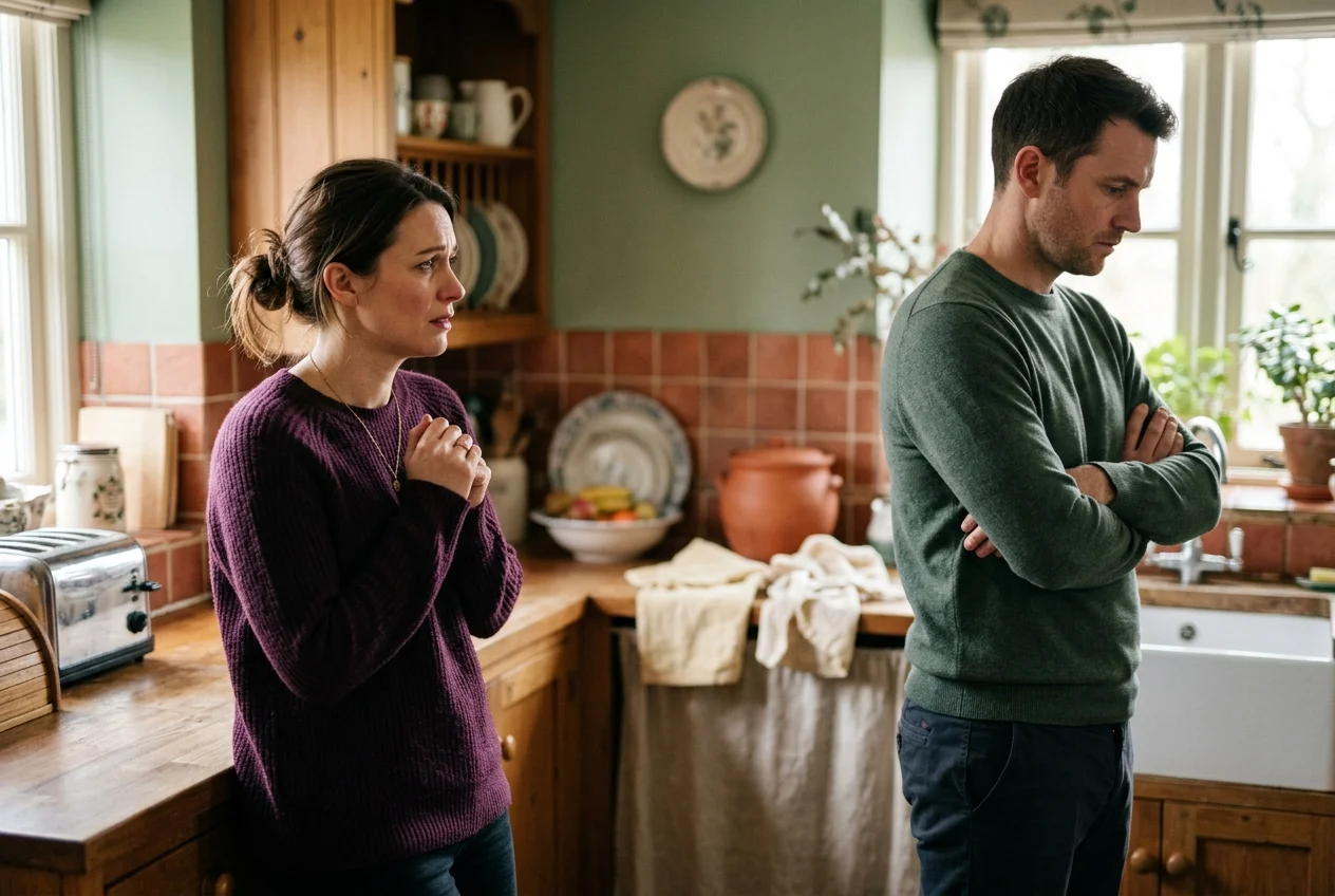Hypersensible et communication dans le couple : tension entre deux partenaires dans la cuisine